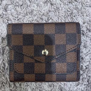 Brown Checkered Wallet